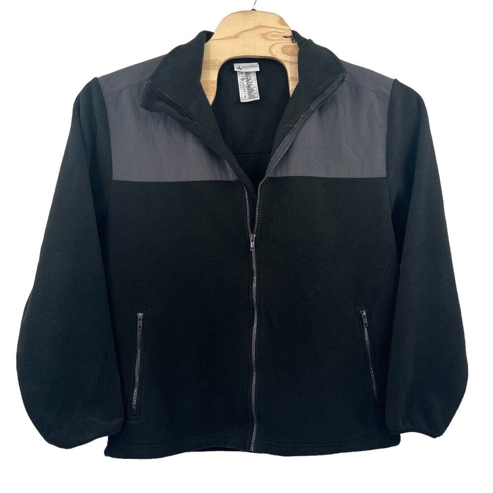 Authentic Walt Disney Parks Mickey Unisex Medium Fleece Jacket Black Gray Zip